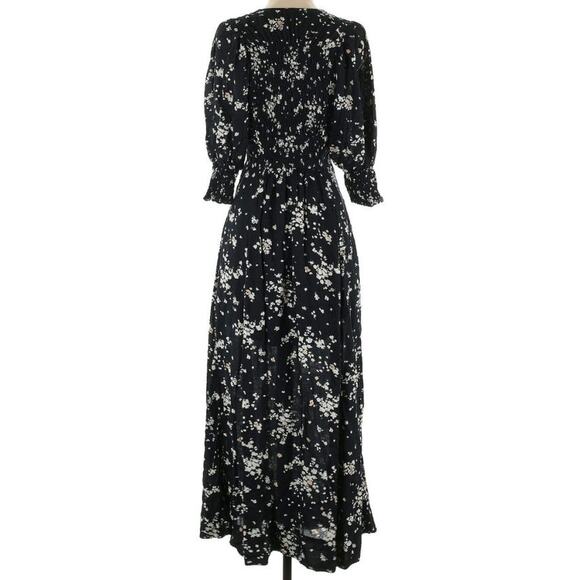 Free People String of Hearts Black Floral Midi Cutout Dress - Picture 4 of 6